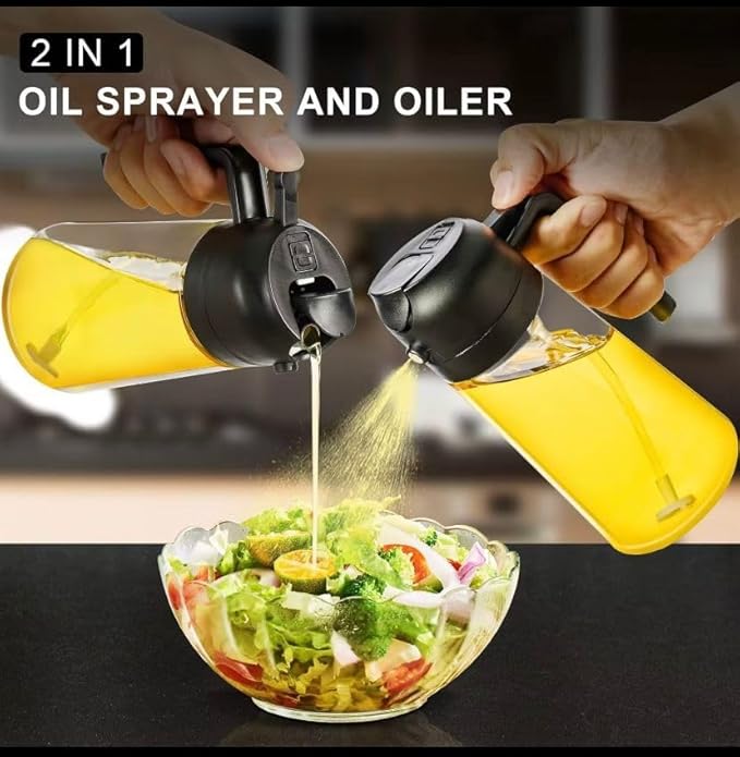 Olive Oil Sprayer for Air Fryer, 16oz Glass Oil Dispenser for Cooking, Food‑Grade Mist Bottle for Salad, Frying & BBQ”