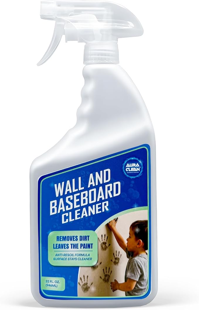 Gentle Wall & Baseboard Cleaner - Safe for Painted Walls & Trim | Non-Toxic, No-Rinse Spray | Anti-Resoil, Streak-Free Finish for Everyday Cleaning