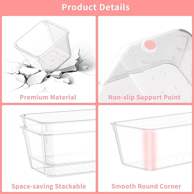 25 PCS Plastic Drawer Organizer Set