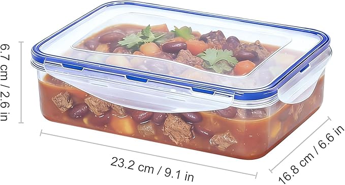 KIGI Food Storage Containers with 4-Sided Locking Airtight Lids, Leak-Proof & Stackable, Ideal for Meal Prep, Lunch & Leftovers, Microwave Safe