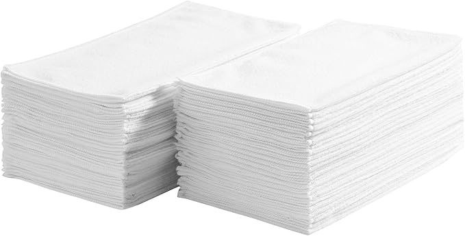 VEVOR 50 Pack White Microfiber Cleaning Cloth, 12 x 12 in Premium Microfiber Towels, Lint-Free and Scratch-Free, Absorbent Cleaning Rags for Car, Household, Kitchen, Window, SPA, Hotel & Bathroom