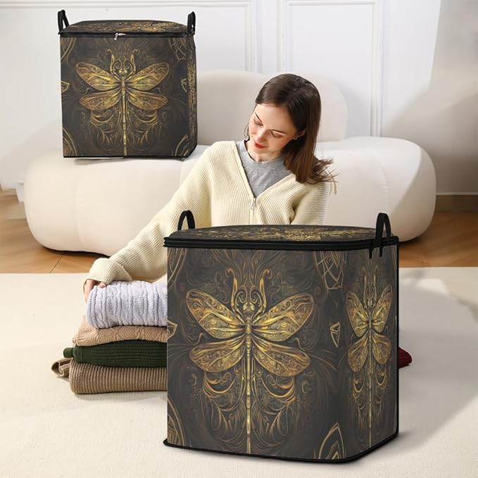 2pcs closet organizers and storage under bed,clothing blanket sweater sheet bedding comforter duvet quilt pillow toy storage bags with lids