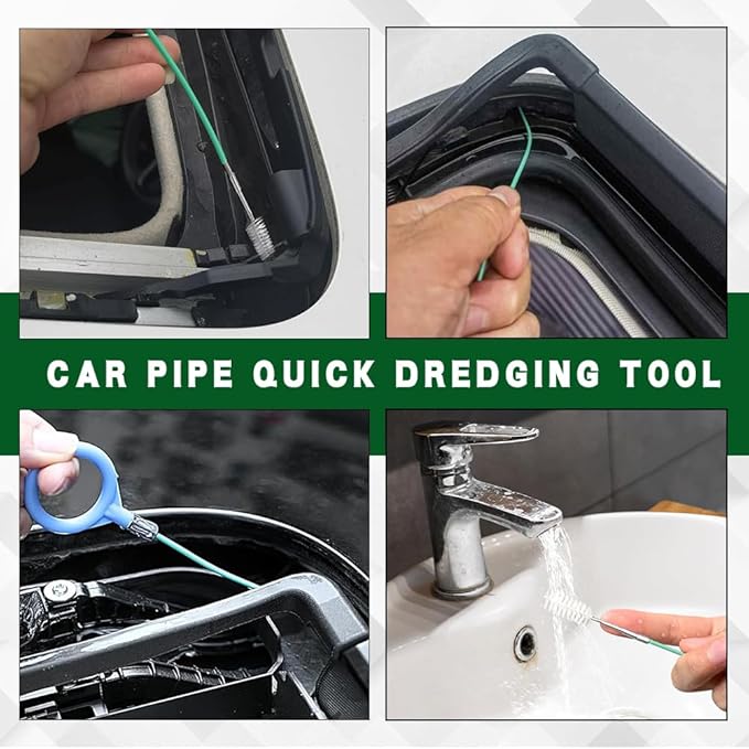 Auto Sunroof Drain Cleaning Tool, Car Wash Brush, 120 Inch Long Flexible Drain Brush Pipe Cleaners for Car