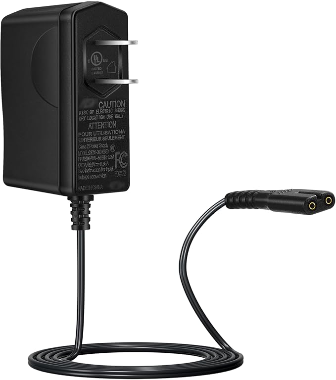 9V Adapter 6FT Charger for LABIGO Electric Spin Scrubber LA1 Pro KS-2619 and Voweek VWS211/SP02-2 Prong Power Supply Cord for Cordless Cleaning Brush, Replacement Charger FD DK10-090-0650 UL Listed