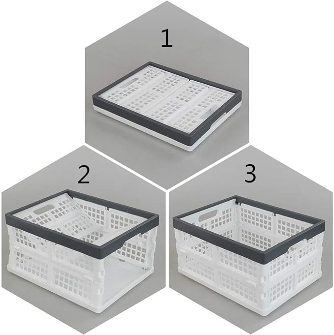 Teyyvn 4-Pack Collapsible Milk Crates, 15L Plastic Stackable Storage Bins Utility Folding Baskets