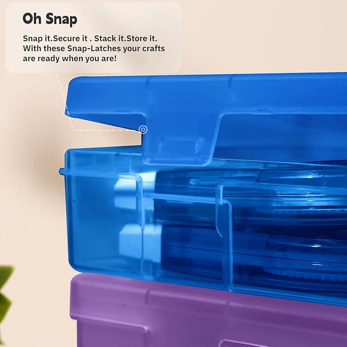 Plastic Small Storage Bins with Lids for Organizing, 6 Pack Large -Color