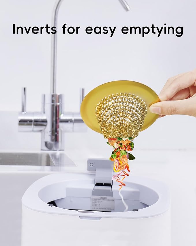Wokdada Gold Sink Strainer, Reversible Mesh Sink Strainer with 304 Stainless Steel