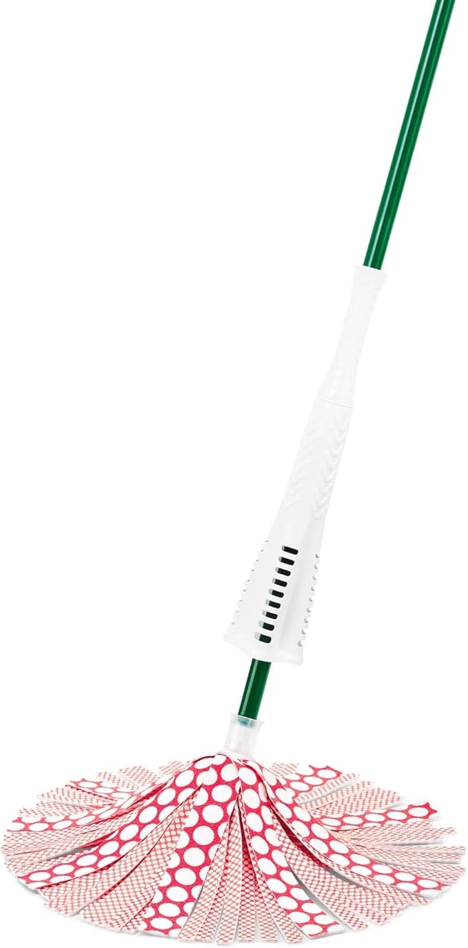 Wonder Mop with Microfiber Fibers Green Steel Handle.