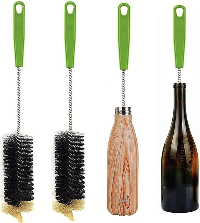 Long Bottle Brush, 17 in Bendable Cleaner Brushes for Cleaning Neck Beer Bottles, Wine, Baby Bottles, Water Bottles, Tumblers, Flask, Bird Feeder, Vase, Pipes and Brewing Supplies Black/1Pack