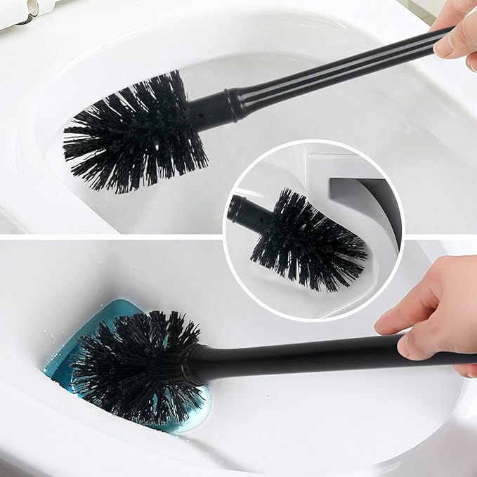 CELOX 2 Sets Black Toilet Brush and Plunger Set for Bathroom Heavy Duty