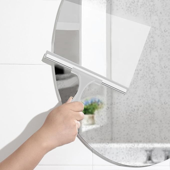 SetSail Squeegee for Shower Glass with Hook Stainless Steel Shower Squeegee for Glass Doors All-Purpose Window Squeegee for Cleaning, 10 Inches