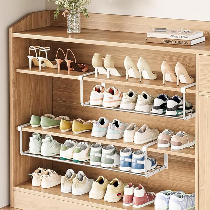 Expandable Shoe Rack Organizer, Stainless,2Pcs