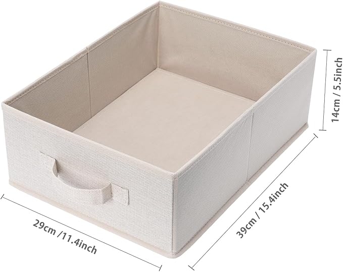 Clothings Collapsible Storage Bins, Flaxen, 15.4x11.4x5.5inch