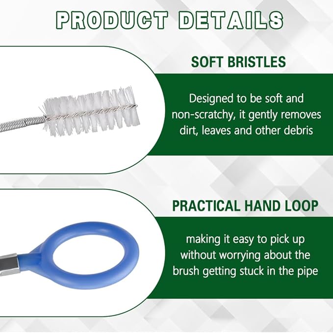 Auto Sunroof Drain Cleaning Tool, Car Wash Brush, 120 Inch Long Flexible Drain Brush Pipe Cleaners for Car