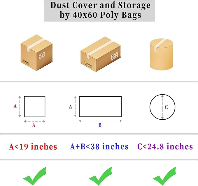 Extra Large Clear Plastic Storage Bags,10 Pieces 40x60 Inches Big Gaint Jumbo Huge Plastic Storage Bags for Luggage, Suitcase,Furniture,10 Ribbons Included