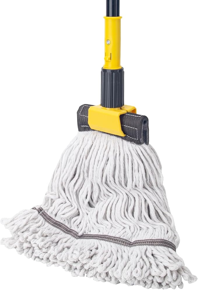 KeFanta 60" Heavy Duty Commercial Mops for Floor Cleaning,Looped-End String Industrial Mop with Long Handle, Cotton Wet Mop for Home, Kitchen, Garage, Office and Concrete/Tile Floor