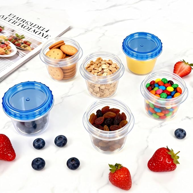 12 Pack 4oz Small Freezer Storage Containers with Twist Top Lids Airtight