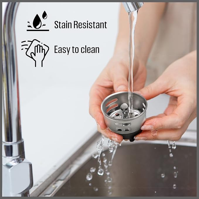 HIGHCRAFT 97733-2 Stainless Steel Junior Duo Strainer/Stopper (1.5 inch) Replacement Basket for Bar and Prep Sinks Drains pack of 2