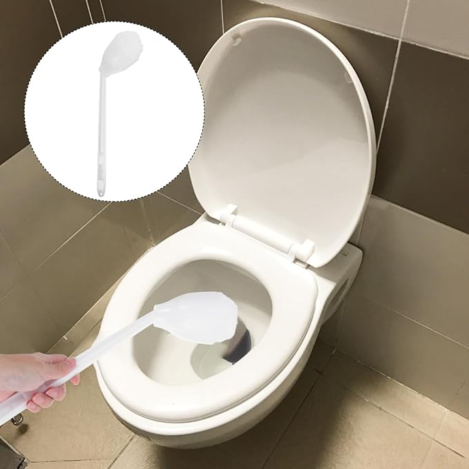 Long Handle Toilet Brush 15.35In with Soft Bristles and Angled Head for Deep Bathroom Cleaning - Water Squeeze Design 2 Pack for Home and Hotel Use