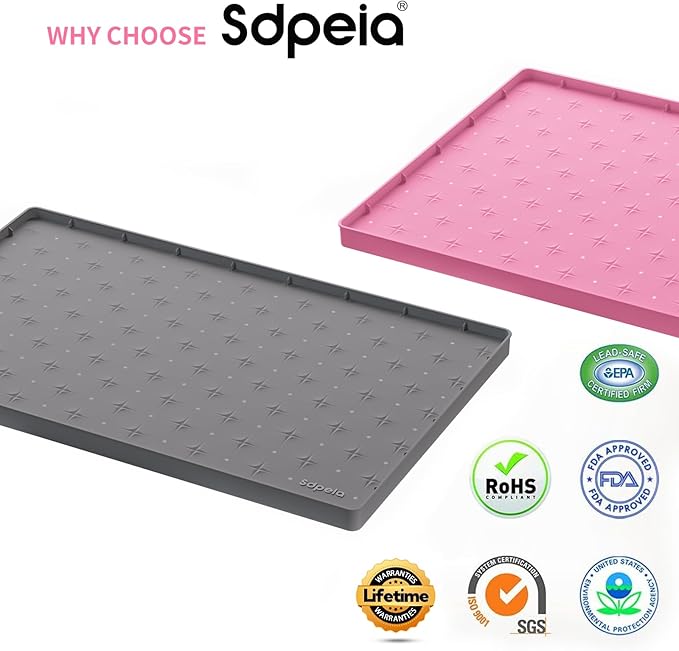 Under Sink Mat 19"×19" Waterproof Silicone Cabinet Liner & Sink Protector, Gray