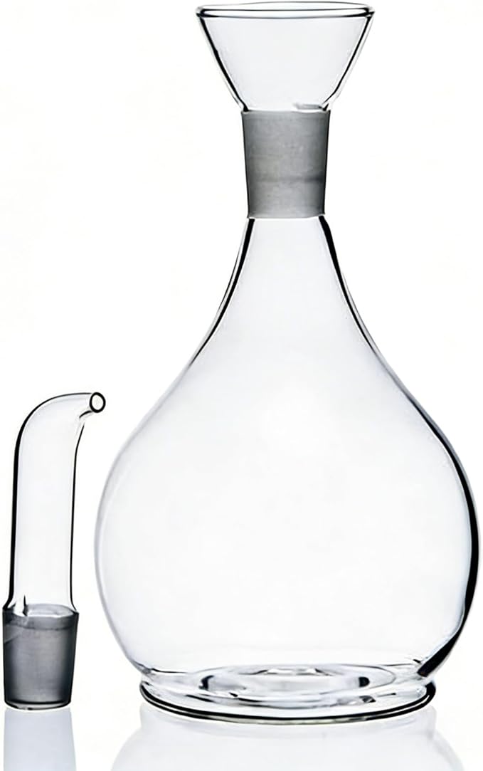 ELETON's Planet Pear Shape 14 ounces Clear Glass No Drip Oil Dispenser with Pourers and NO Funnel Needed - Oil Dispenser Bottle for Kitchen and BBQ