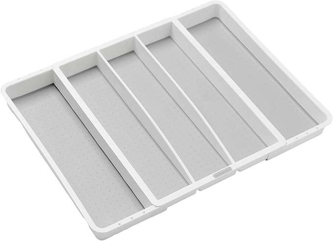 Madesmart Expandable Utensil Tray-White, Classic Collection, 5-Compartments