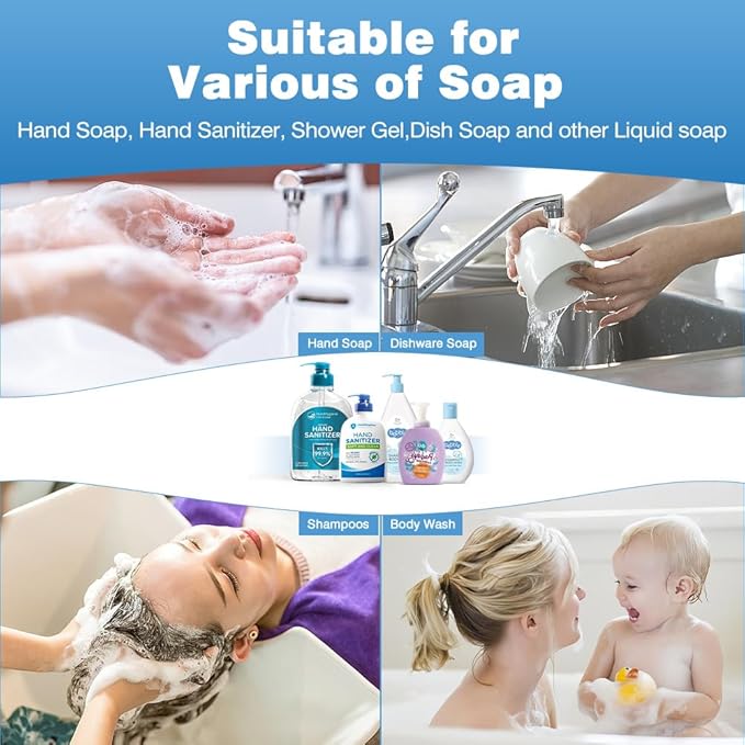 Touchless Automatic Soap Dispenser for Kitchen and Bathroom, Liquid Hand Soap Dispenser, Water-Resistant and Rechargeable, 14.2oz/420ml ，Intelligent Digital Display，4-Level Adjustable,Modern