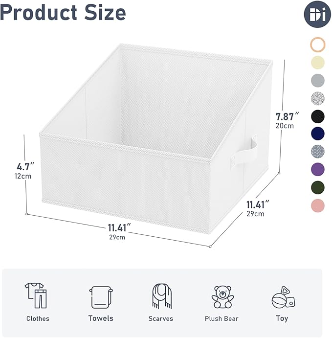 Closet Storage Bins 6 Pack, Fabric Trapezoid Organizer Bin