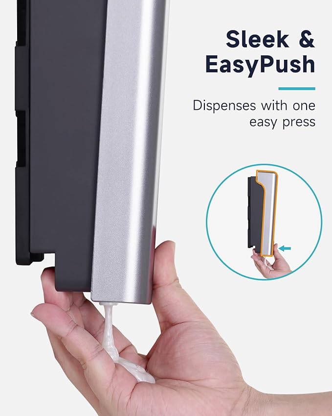 AIKE 2 Chambers Shower Shampoo and Conditioner Dispenser 2 x 11.8 fl.oz. for Bathroom(Silver)