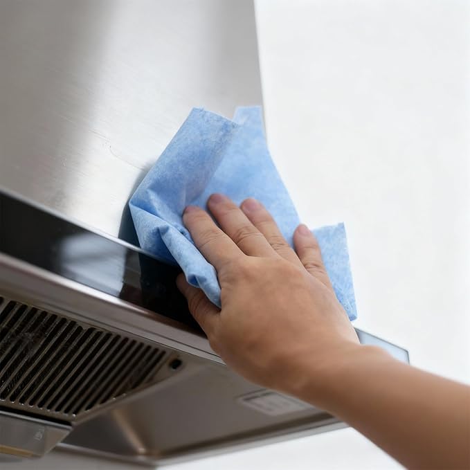 Reusable Coconut Fiber Dishcloth Roll – Eco-Friendly Cleaning Cloths, 20 Sheets (25×25 cm), Strong Absorbent Quick-Dry Towels for Kitchen,Bathroom,Garage,Car,Multiuse, Easy-Tear Perforated Roll, Blue