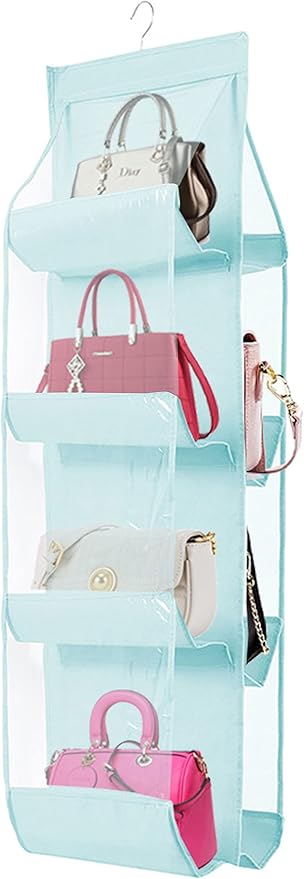 1 Pack Hanging Handbag Purse Organizer, B-Blue