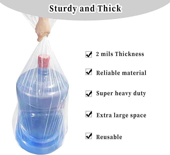 Extra Large Clear Plastic Storage Bags,5Pieces 40x60 Inches Big Giant Jumbo Huge Plastic Storage Bags for Luggage, Suitcase,Furniture,5 Ribbons Included