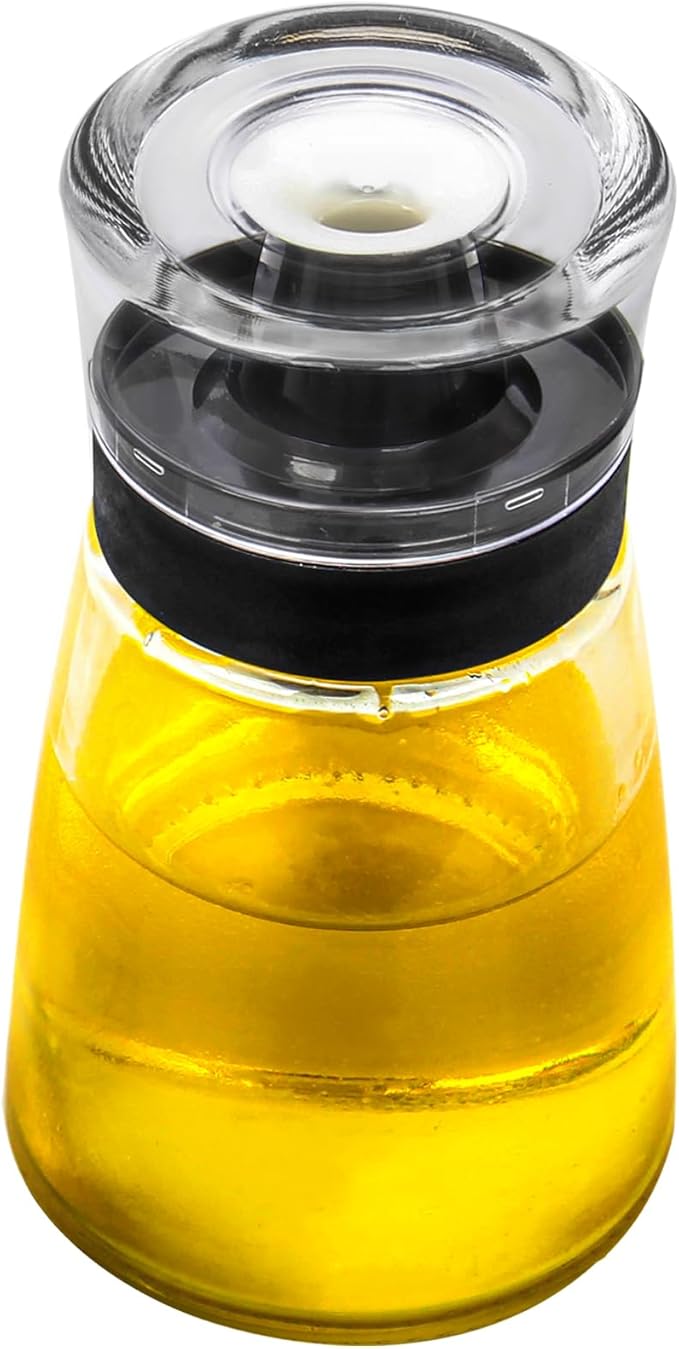 TINMIX Leak-proof Oil Dispenser Bottle for Outdoor Camping, 160 ml/5.4 oz Glass Olive Oil and Vinegar Cruet, Well Sealed for Picnic Kitchen, 1 Pack