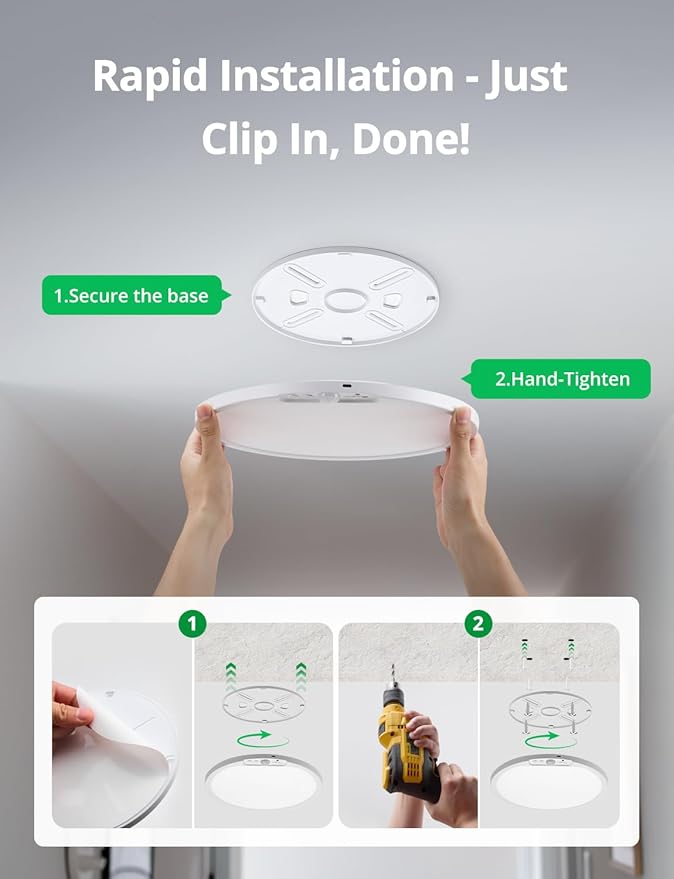 Bojim 10000mAh Battery Operated Ceiling Light with Remote, Rechargeable Wireless Waterproof Shower Light with RGB Backlight, 12 Inch Dimmable Hallway Lamp Motion Sensor for Room Closet Pantry Garage