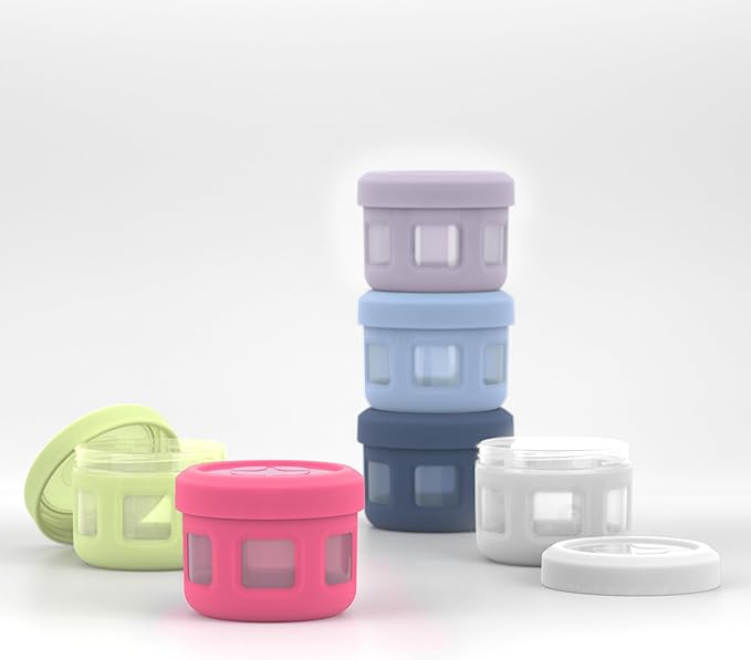 Ello Reusable Condiment Containers with Screw-on Leak Proof Lid | Perfect for Salad Dressing Sauce Dips Lunchbox Picnic Travel Bento Box | BPA-Free