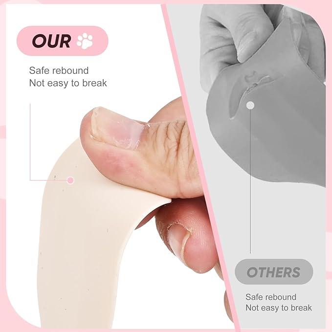 Cute Cat Paw Silicone Spatula Set - High Heat Resistant Rubber Scraper for Baking & Cooking, BPA-Free Non-Stick Kitchen Utensils, Adorable Cat Lover Gifts(2 Pack, 11 Inch, Cream)