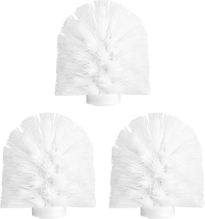uxcell 5 Pcs Toilet Bowl Brush Replacement Head 12mm, Toilet Scrub Brush Cleaning Round Ball Shaped Toilet Brushes Heads White