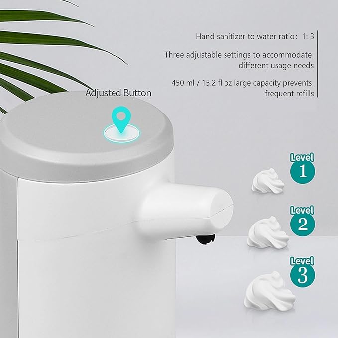 Foaming Soap Dispenser, Touchless & Rechargeable, Fingerprint-Resistant Matte Finish, Automatic Foam Soap Dispenser for Bathroom & Kitchen Countertop