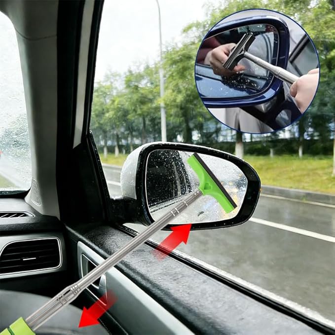 5 PCS Side Mirror Squeegee, Car Mirror Squeegee, Retractable Car Rearview Mirror Wiper, Portable Car Cleaning Tool for Rainy Foggy Weather (Black/Pink/Green/Orange/Blue)