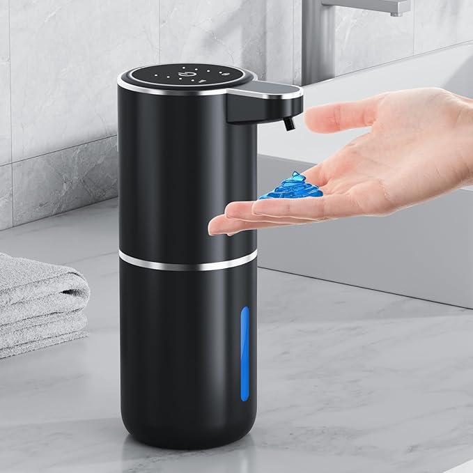 Automatic Soap Dispenser Touchless, Hand Soap Dispenser 13oz/380ml, Liquid Touchless Soap Dispensers with 4-Level, Wall Mounted or Countertop for Bathroom & Kitchen