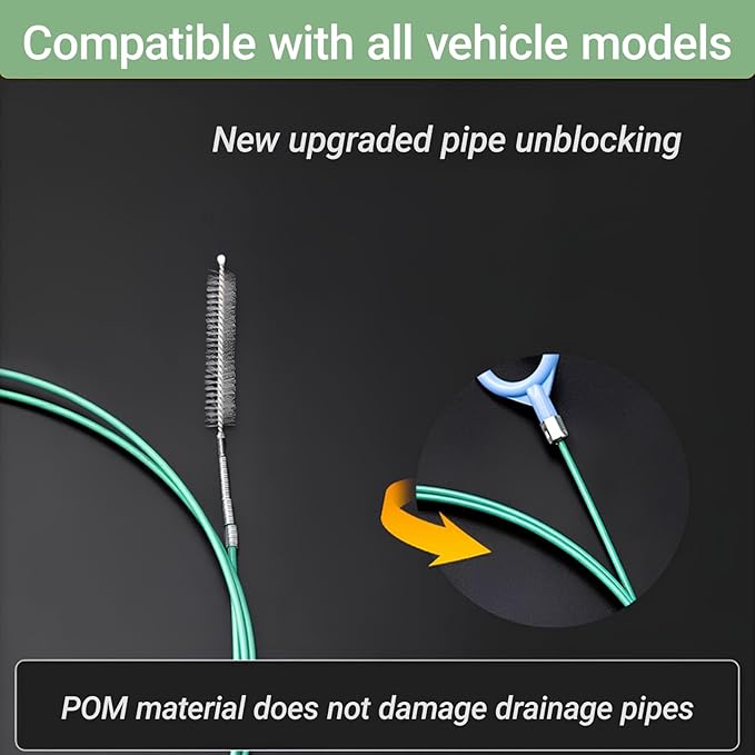 Auto Sunroof Drain Cleaning Tool, 118 Inch Flexible Tube Cleaning Brush, Flexible Drain Brush Extra Long Pipe Cleaners, Dredging Tool for Car Sunroof, Sewers, Windshield Wiper Hole