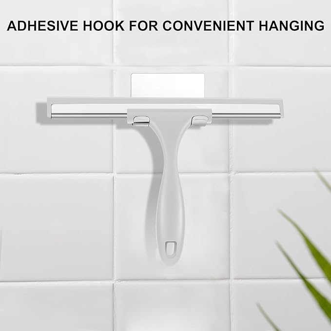SetSail Squeegee for Shower Glass with Hook Stainless Steel Shower Squeegee for Glass Doors All-Purpose Window Squeegee for Cleaning, 10 Inches