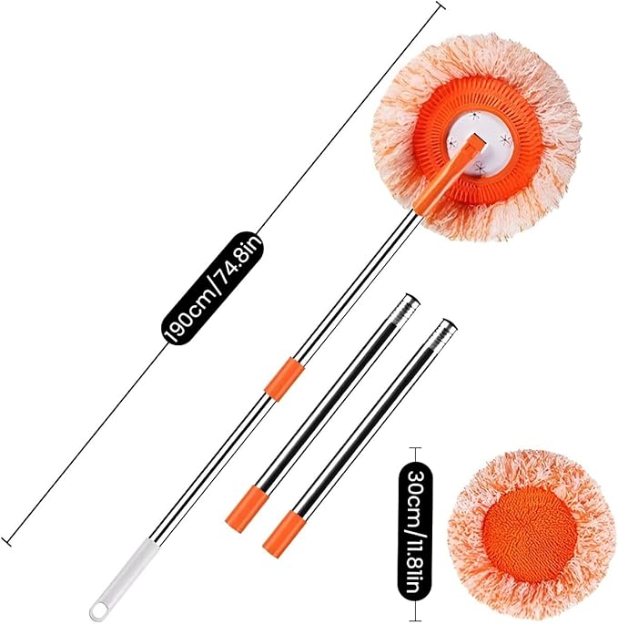 360° Rotatable Adjustable Cleaning Mop with 5 Mop Head, Extendable Wall Cleaning Mop, Spin Mop for Floor Cleaning, Wall Cleaning Bathroom Cleaning Household Supplies