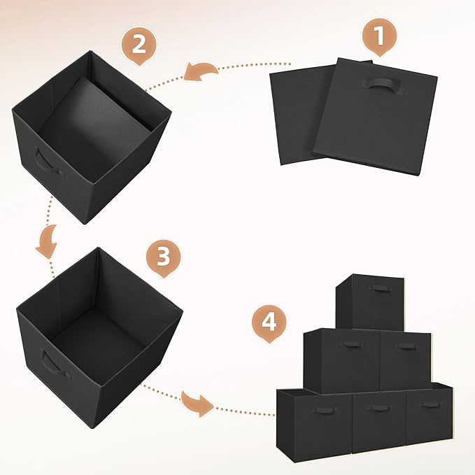 STORAGE MANIAC Storage Cubes, 13 Inch Collapsible Storage Bins with Handles, 10 Pack Fabric Foldable Bins for Organization