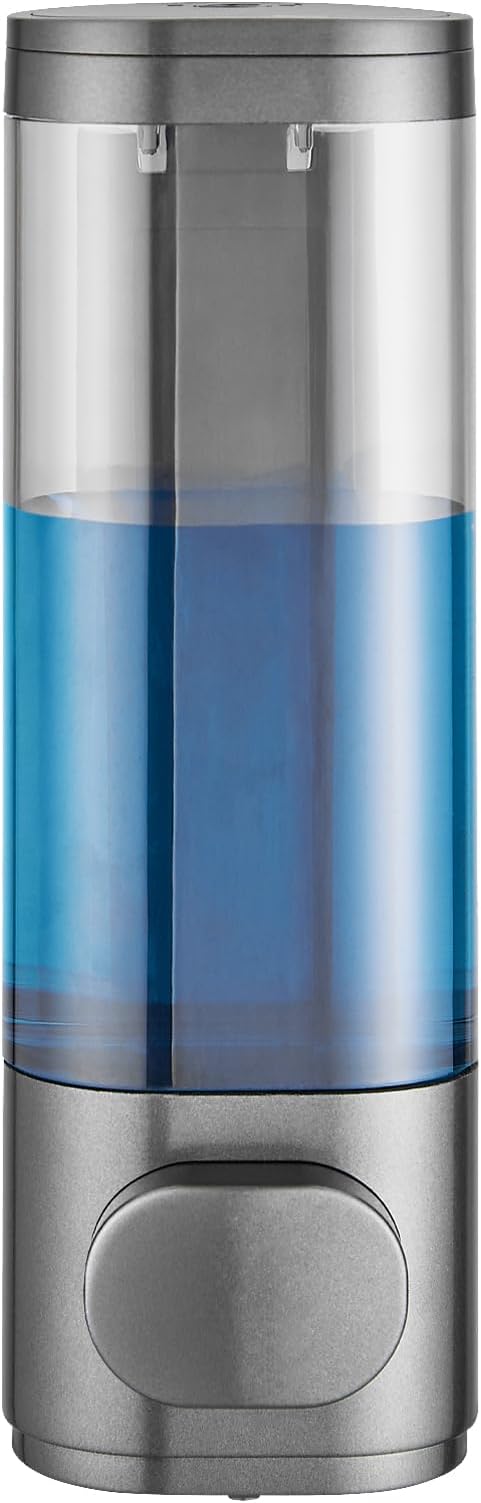 Shampoo and Conditioner Dispenser 1 Chamber No Drill, Shower Soap Pump Dispenser Wall Mounted, Body Wash Dispenser for Shower, Shower Gel Dispenser Shampoo Holder for Bathroom (Gungrey 1 Chamber)