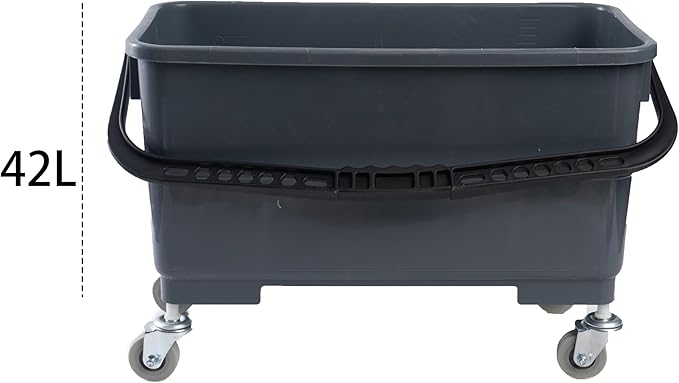Matthew Cleaning Microfiber Finish Bucket with Sieve,Press Wring Mop Bucket for Microfiber Flat Mops, Mop Bucket with Non-Marking Casters Wheels Gary