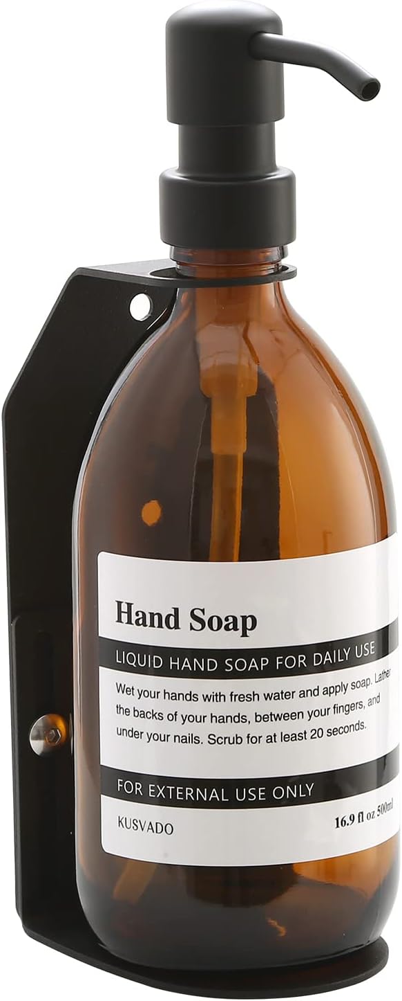 Wall Mount Soap Dispenser Holder with Adjustable Tray, 304 Stainless Steel Rustproof Shower Dispenser Holder for Refillable Bottles (Single)