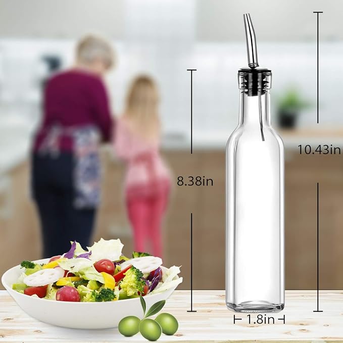 Gusnilo 8 oz (250ml) Oil and Vinegar Dispenser Set - 2PCS Olive Oil Dispenser Bottles, Syrup Dispenser & Kitchen Oil Bottles with Pour Spouts and Funnel