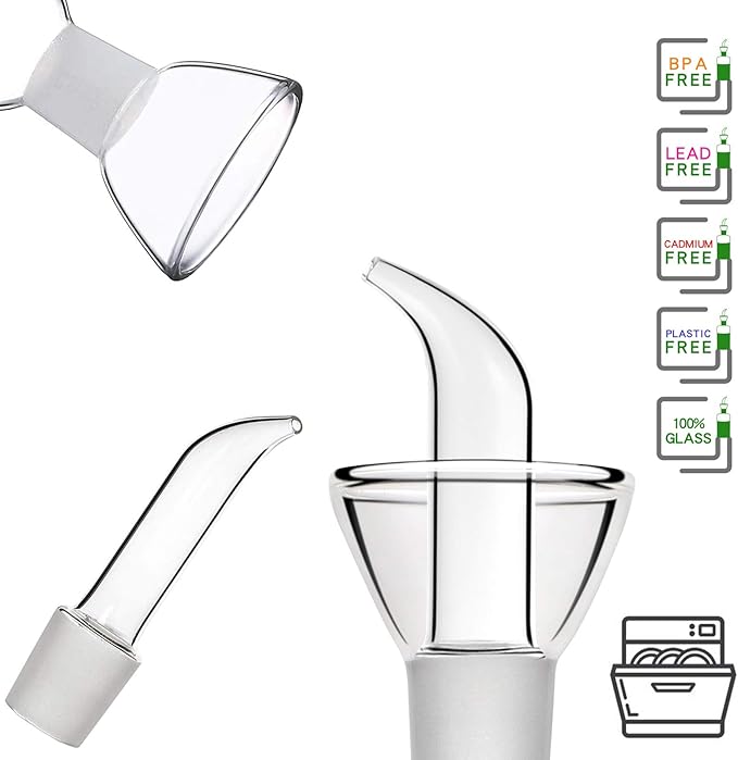 HAIZEEN 8oz/240ml Glass All-Purpose Cruet, Glass Oil Decanter and Cruet for Kitchen and BBQ