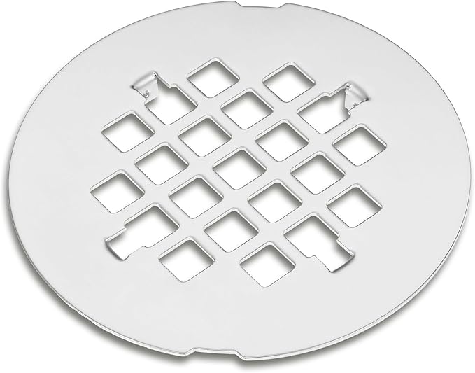 Shower Drain Cover, 4-1/4” Od Sliver Snap-in Shower Drain Strainer Round Showers Drains Showers Strainer Grid Easy-to-Install Bath Drains Cover Stainless Steel Replacement Floor Covers